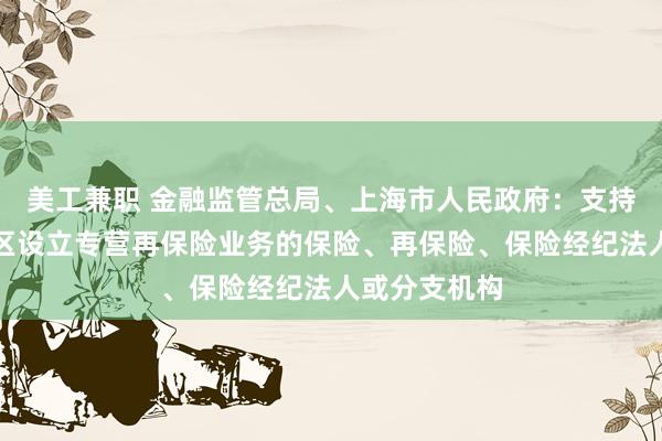 美工兼职 金融监管总局、上海市人民政府：支持在临港新片区设立专营再保险业务的保险、再保险、保险经纪法人或分支机构