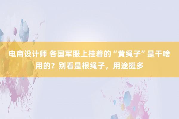 电商设计师 各国军服上挂着的“黄绳子”是干啥用的？别看是根绳子，用途挺多